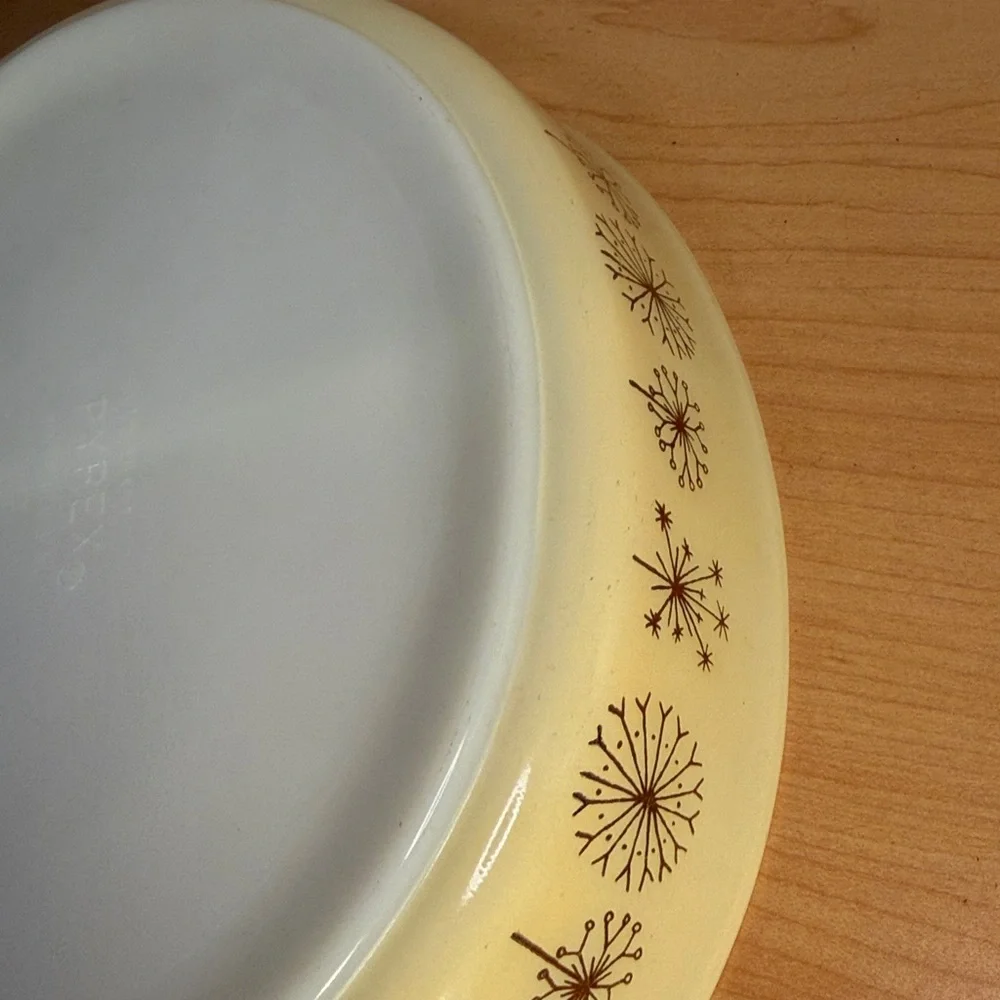Pyrex Vintage 1959 Dandelion Duet Divided Casserole Dish 1.5 Qt – Yellow-No Lid